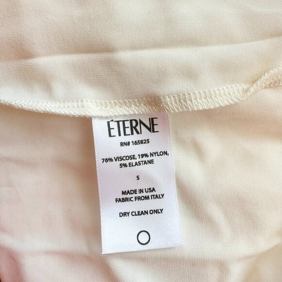 NWT Eterne Sloane Mini Jersey Shirt Dress Long Sleeve Matte Jersey Cream Small - Picture 5 of 8